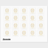  Art Deco Monogram Gold/Wit Vierkante Sticker (Vel)