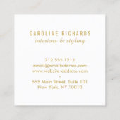  Art Deco Monogram Gold/Wit Vierkante Visitekaartje (Achterkant)