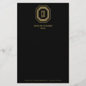  Art Deco Monogram Gold/zwart Flyer (Voorkant)