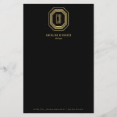  Art Deco Monogram Gold/zwart Flyer (Voorkant)