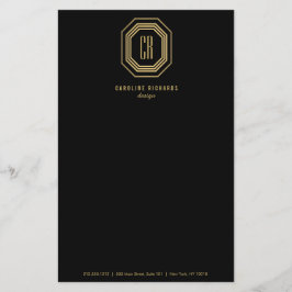  Art Deco Monogram Gold/zwart Flyer