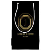  Art Deco Monogram Gold/zwart Klein Cadeauzakje (Voorkant)