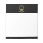  Art Deco Monogram Gold/zwart Notitieblok (Voorkant)
