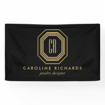  Art Deco Monogram Gold/zwart