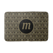 Art Deco Monogram Goud en Zwart Badmat (Voorkant)