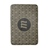 Art Deco Monogram Goud en Zwart Badmat (Voorkant Verticaal)