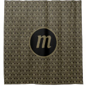 Art Deco Monogram Goud en Zwart Douchegordijn (Voorkant)
