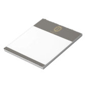 art deco monogram goud/grijs notitieblok (Linkerzijde)