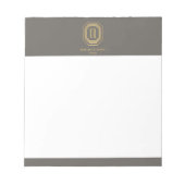  art deco monogram goud/grijs notitieblok (Voorkant)