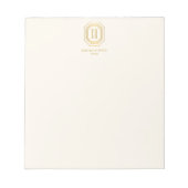 art deco monogram goud/ivoor notitieblok (Voorkant)