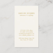  Art Deco Monogram Goud/Ivoor Verticaal Visitekaartje (Achterkant)