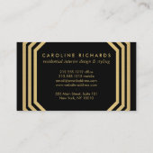  Art Deco Monogram Goud/Munt Visitekaartje (Achterkant)