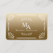 Art Deco Monogram goud persoonlijk Visitekaartje (Voorkant)