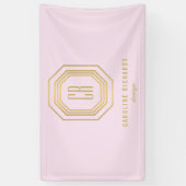  Art Deco Monogram Goud/Roze Spandoek (Verticaal)