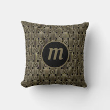 Art Deco Monogram Goud Zwart