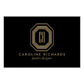 Art Deco Monogram Goud/Zwart Logo Downloaden Perfect Poster (Voorkant)