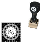 Art Deco Monogram Hout Kunst Stempel (Gestempeld)