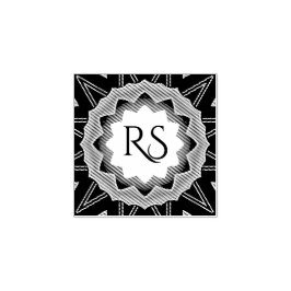 Art Deco Monogram Hout Kunst Stempel