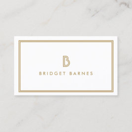 ART DECO MONOGRAM INITIAAL LOGO in GOUD en WIT Visitekaartje