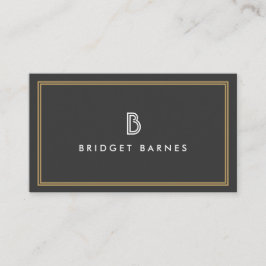 ART DECO MONOGRAM INITIAAL LOGO in WIT en GRIJS Visitekaartje