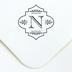  Art Deco Monogram Initiaal Zelfinktende Stempel