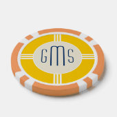 Art Deco Monogram Initialen Gepersonaliseerde Poke Poker Chips (Enkel)