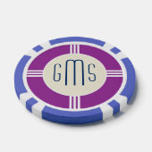 Art Deco Monogram Initialen Gepersonaliseerde Poke Pokerchips (Enkel)