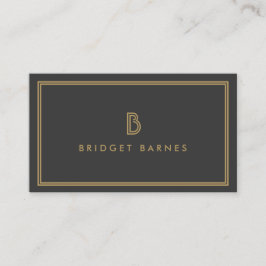 ART DECO MONOGRAM INITIALEN LOGO in GOUD en GRIJS Visitekaartje