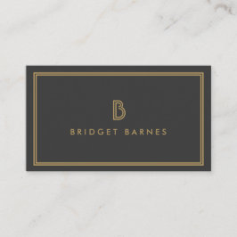 ART DECO MONOGRAM INITIALEN LOGO in GOUD en GRIJS Visitekaartje