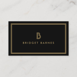 ART DECO MONOGRAM INITIALEN LOGO in GOUD en ZWART Visitekaartje