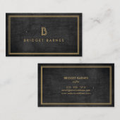 ART DECO MONOGRAM INITIALEN LOGO in GOUD op DK WOO Visitekaartje (Voorkant / Achterkant)