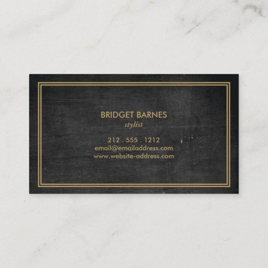 ART DECO MONOGRAM INITIALEN LOGO in GOUD op DK WOO Visitekaartje (Achterkant)