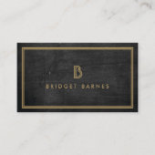 ART DECO MONOGRAM INITIALEN LOGO in GOUD op DK WOO Visitekaartje (Voorkant)