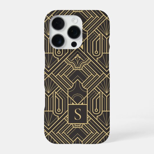 Art Deco Monogram iPhone Hoesje (Achterkant)
