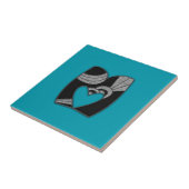 art deco monogram - M Tegeltje (Zijkant)