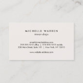 Art Deco Monogram met  bloemen op Tan Visitekaartje (Achterkant)