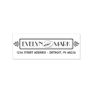  Art Deco Monogram Return-adres Rubberstempel
