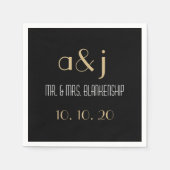 Art Deco Monogram Trouwpapier Servetten (Voorkant)