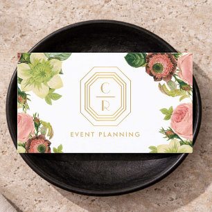 Art Deco Monogram Trouwplanner Bloemstuk Visitekaartje