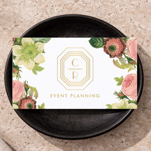 Art Deco Monogram Trouwplanner Bloemstuk Visitekaartje