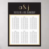 Art Deco Monogram Wedding Seating Chart 2 Poster (Voorkant)