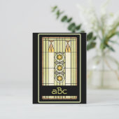 Art Deco Monogrammable Briefkaarten (Staand voorkant)