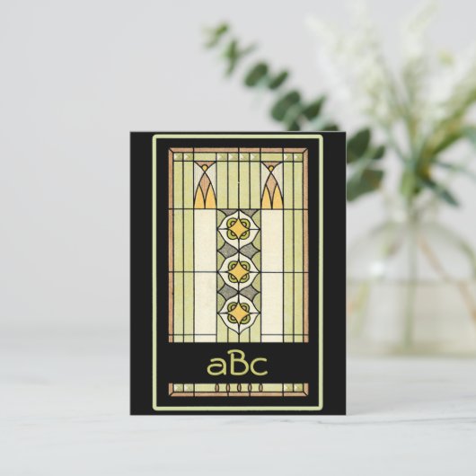 Art Deco Monogrammable Briefkaarten (Staand voorkant)
