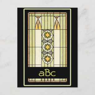 Art Deco Monogrammable Briefkaarten