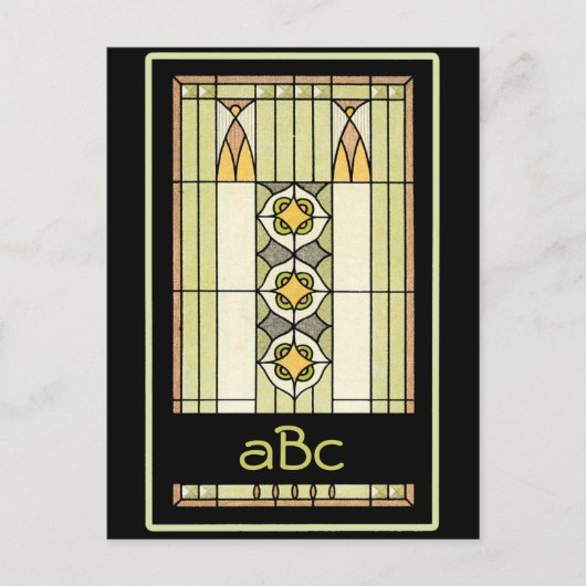 Art Deco Monogrammable Briefkaarten (Voorkant)