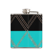 Art Deco Monogrammed Custom Flask Heupfles (Achterkant)