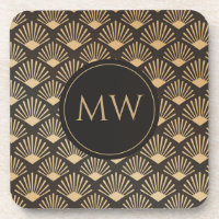 Art Deco Monogrammed Gatsby Fan Pattern