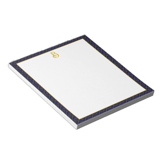 Art Deco Monogrammed Notitieblok (Schuin)