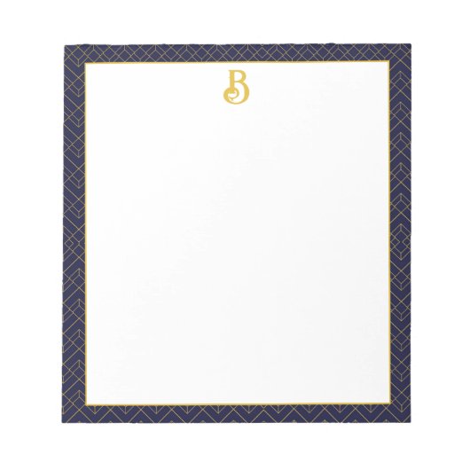 Art Deco Monogrammed Notitieblok (Voorkant)