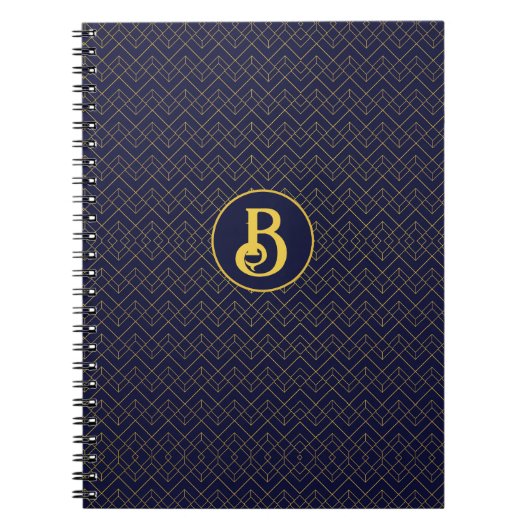Art Deco Monogrammed Notitieboek (Voorkant)